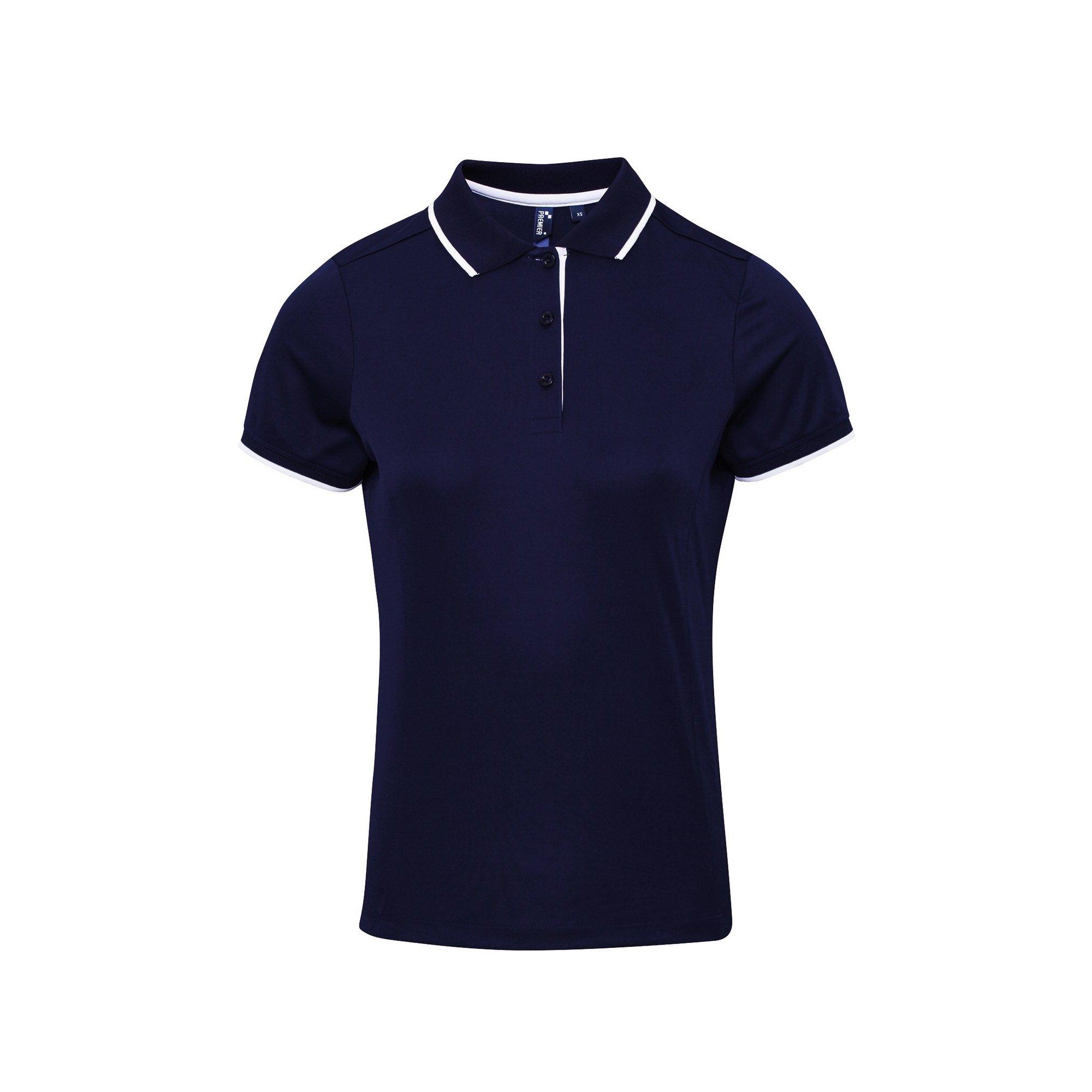 Image of Kontrast Coolkaro Polo Shirt Damen Marine XXL