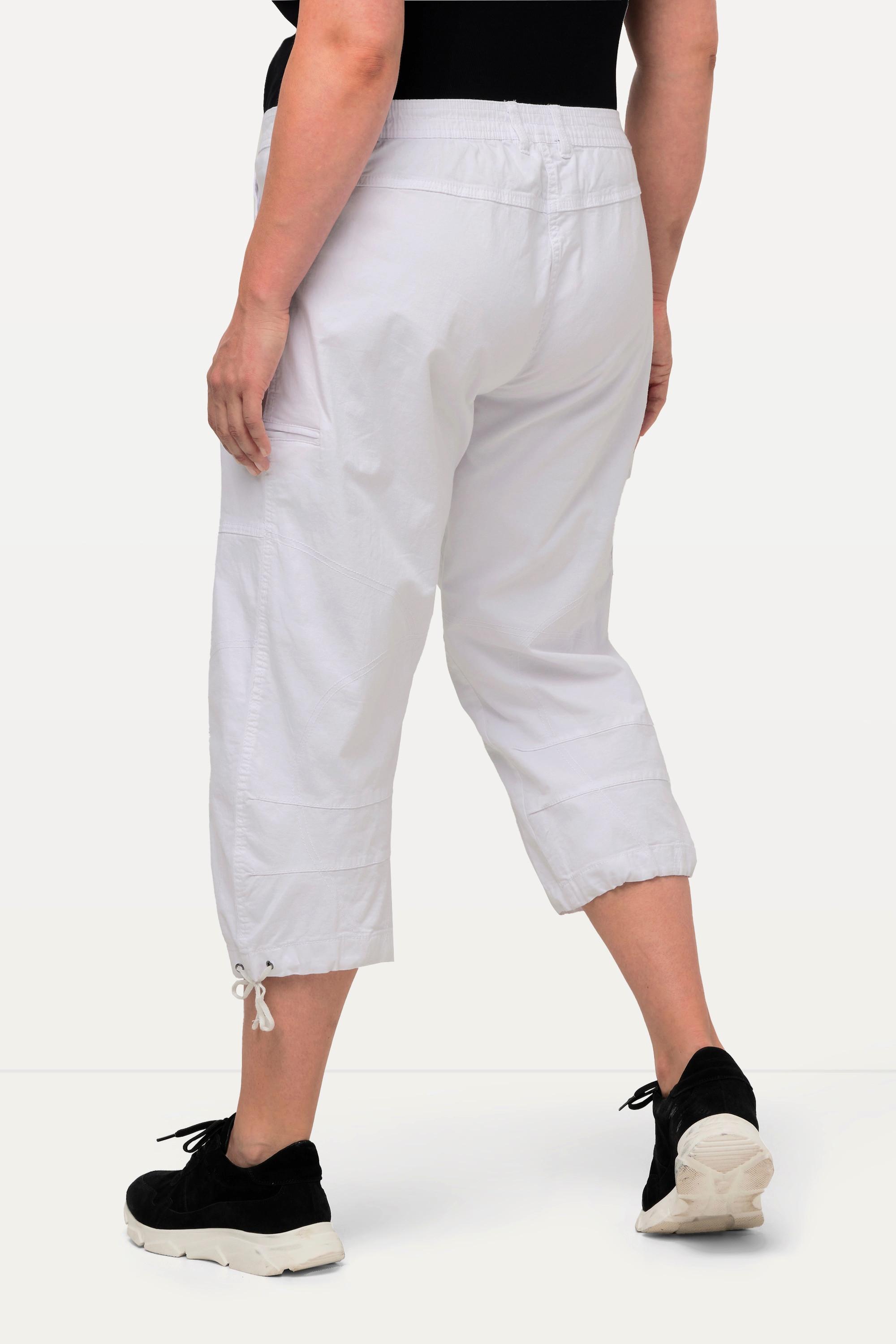 Ulla Popken  Pantaloni cargo a 7/8 con cintura comoda 