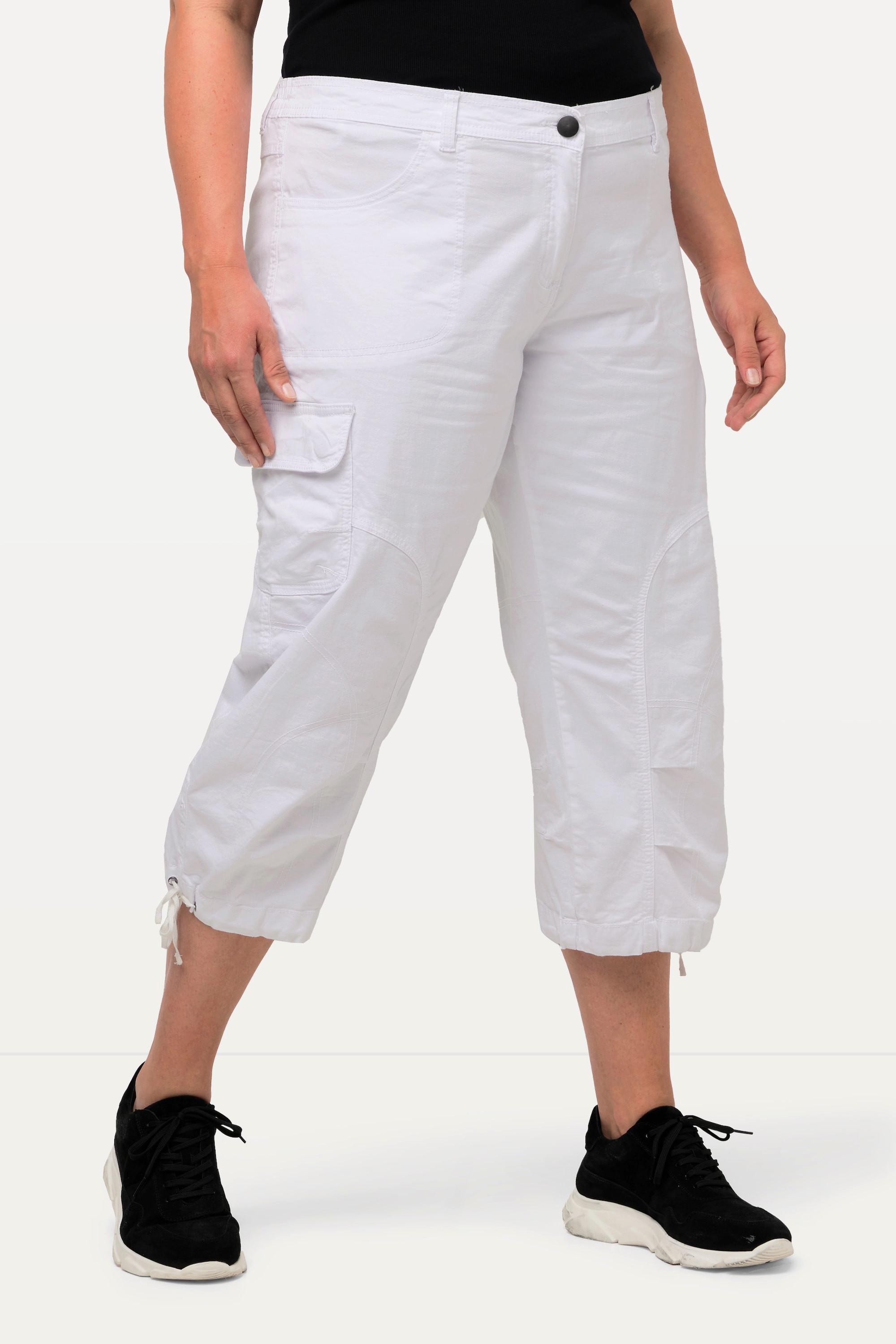 Ulla Popken  Pantaloni cargo a 7/8 con cintura comoda 