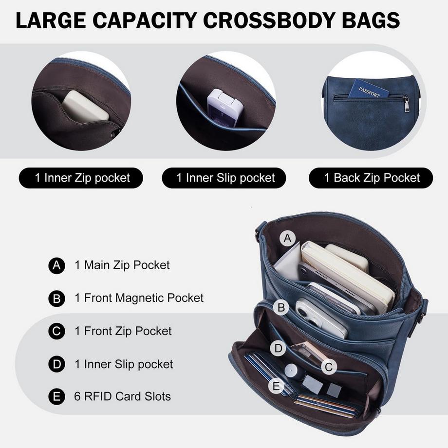 Only-bags.store Mittelgroße Umhängetasche mit Reißverschluss  