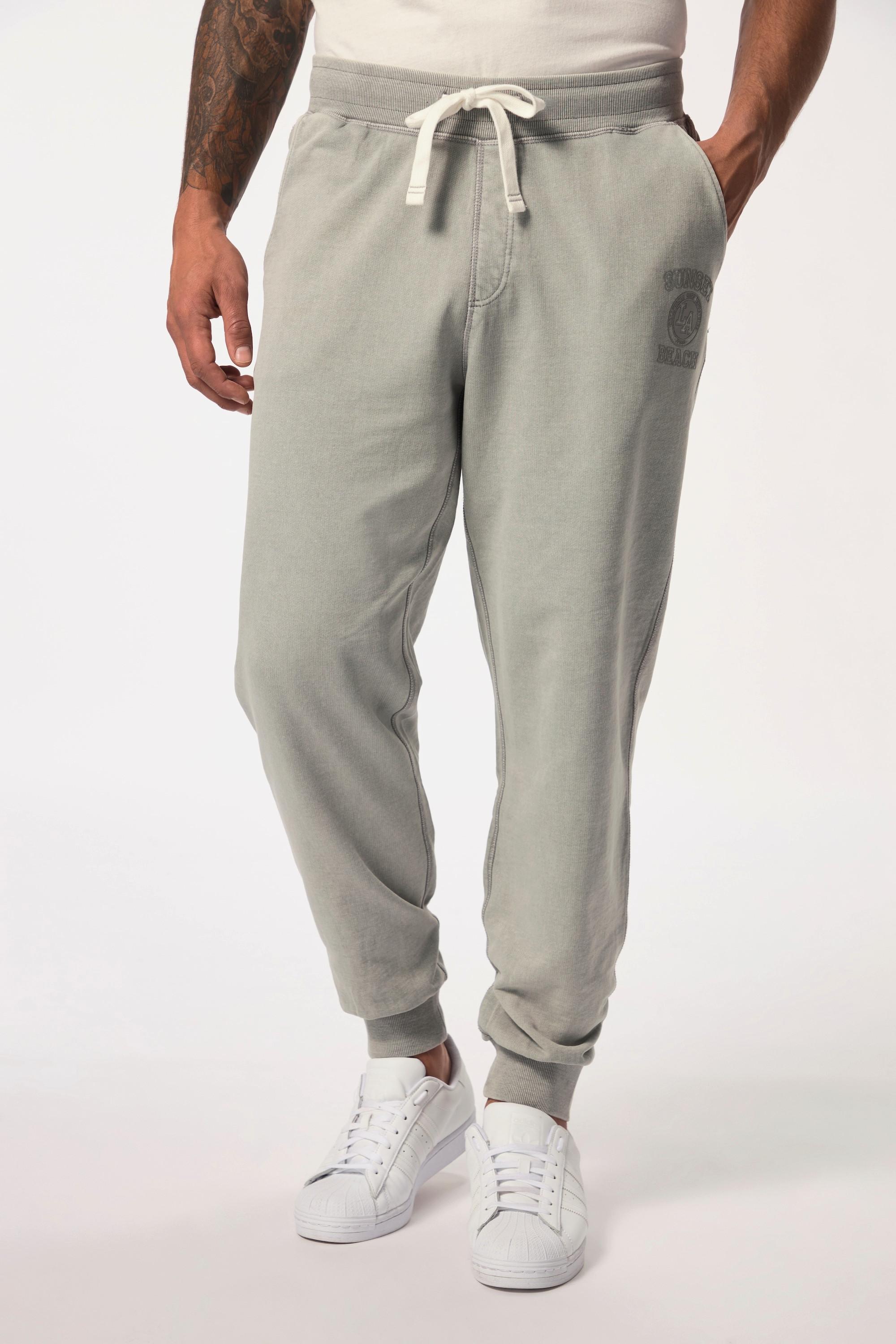 JP1880  Pantalon de jogging en molleton, taille élastique et délavage vintage gris moyen 