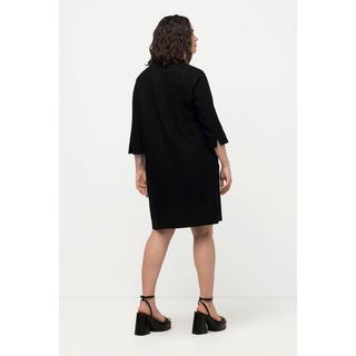 Ulla Popken  Kleid, A-Linie, Stehkragen, 3/4-Arm, Leinenmix 