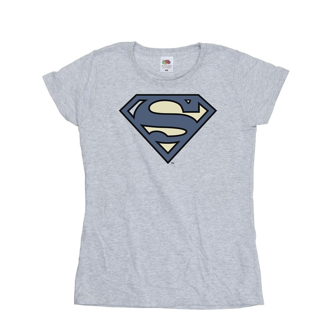 Image of Superman Indigo Blue Logo Tshirt Damen Grau S