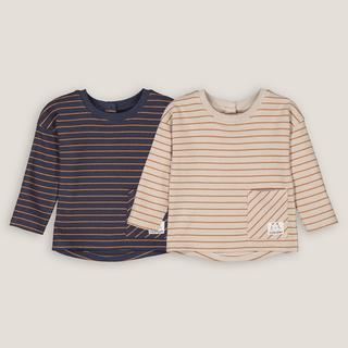 La Redoute Collections  Lot de 2 T-shirts manches longues rayés 