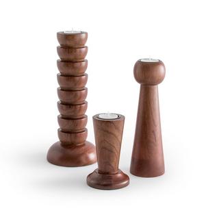 AM.PM  Set de 3 bougeoirs en bois 