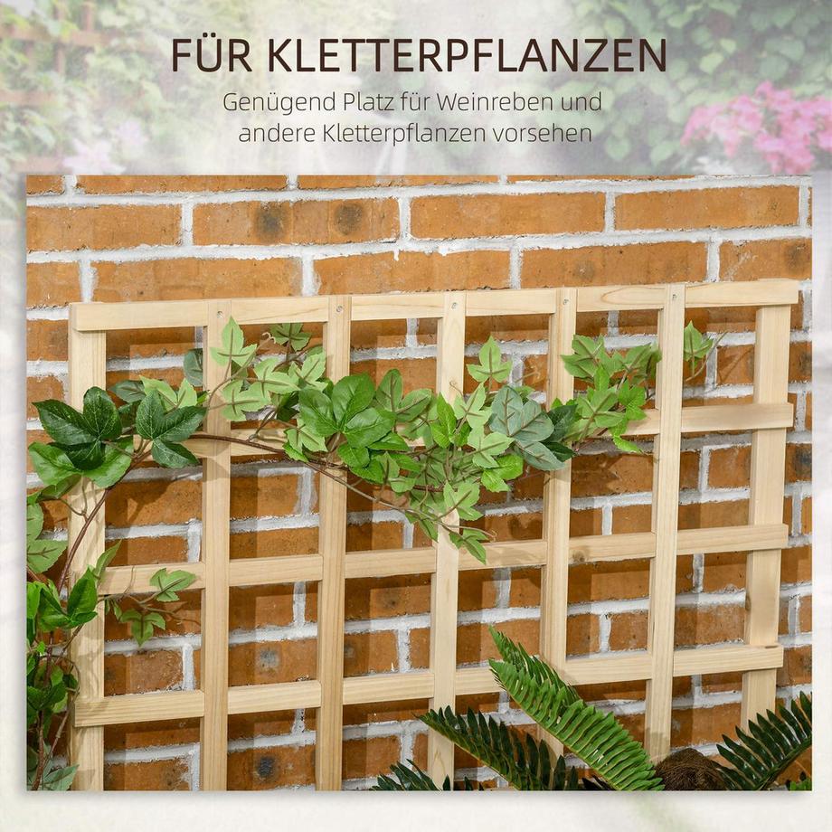 Northio Aiuola rialzata a 3 livelli con traliccio, fioriera in legno, 95 x 95 x 110 cm, ideale per verdure, fiori ed erbe aromatiche in giardino  