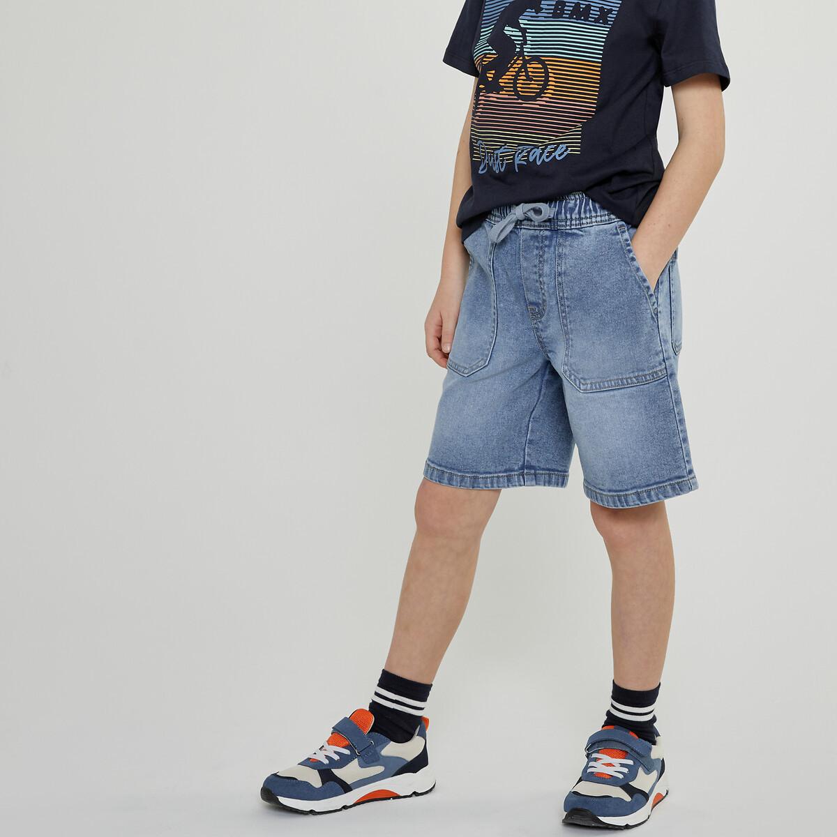 Image of Jeans-bermudas Mit Bindebändern Jungen Blau 114