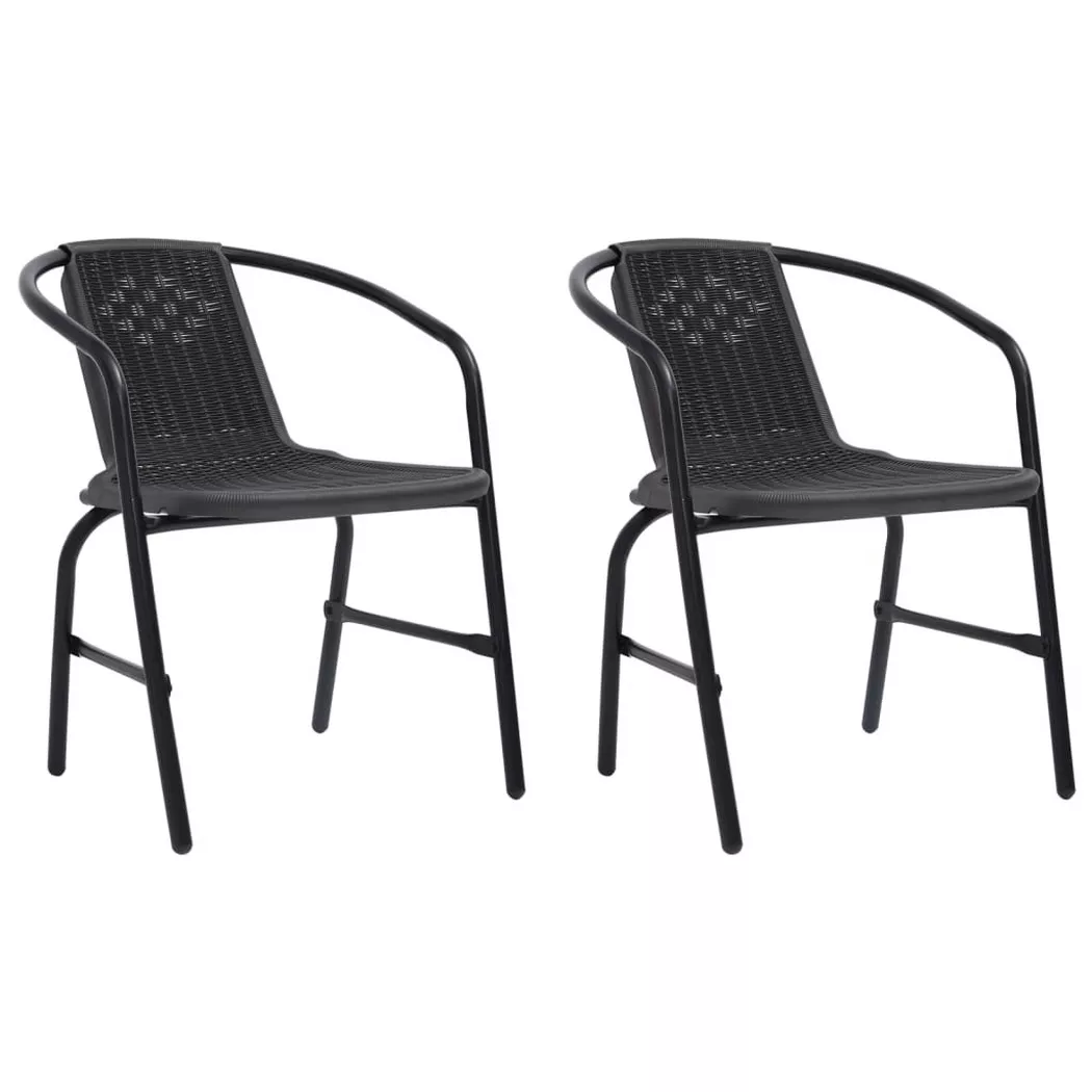 VidaXL - Gartenstuhl stahl, One Size, Schwarz