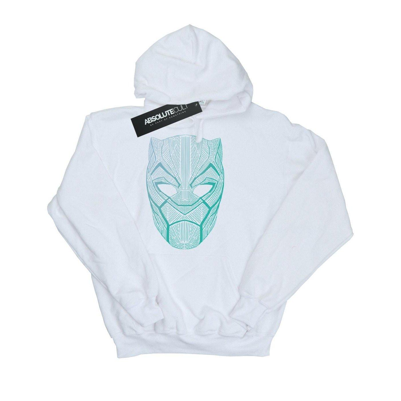 Image of Black Panther Tribal Mask Kapuzenpullover Damen Weiss L