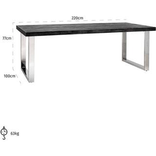 mutoni Table à manger Blackbone noir argent 220  