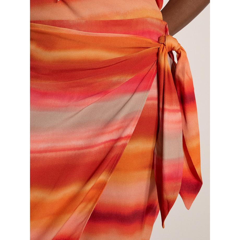 APRICOT Jupe Midi Portefeuille Rayures Aquarelle  