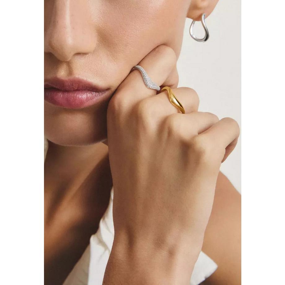 Thomas Sabo  Bague Plaquée  au Design Courbé et Fluide 