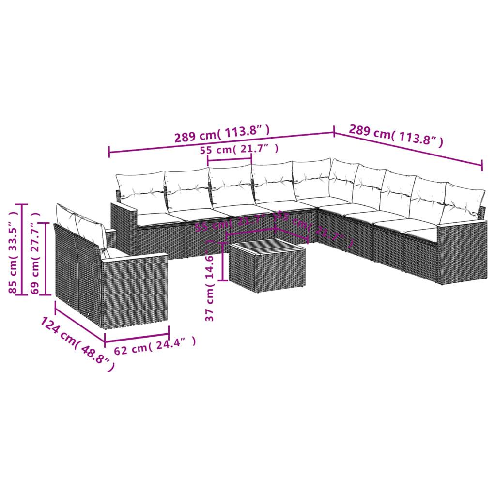 VidaXL set divano da giardino Polirattan  