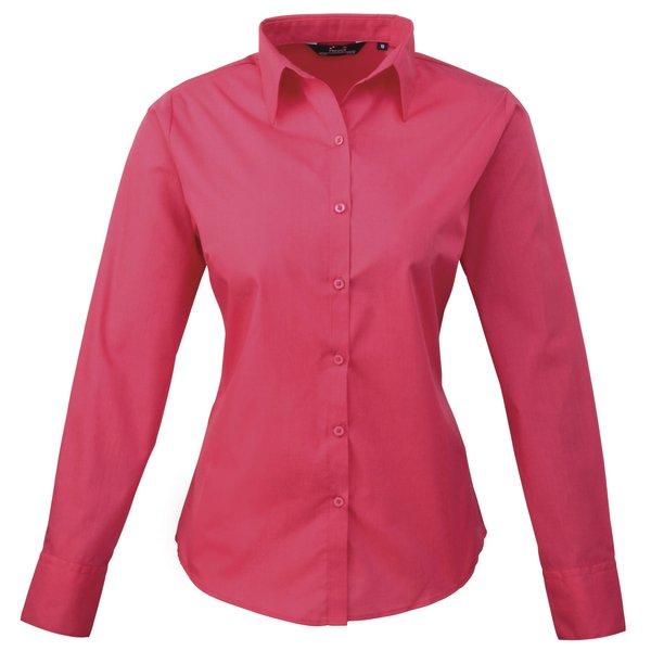 Image of Popeline Bluse Arbeitshemd Damen Pink 42