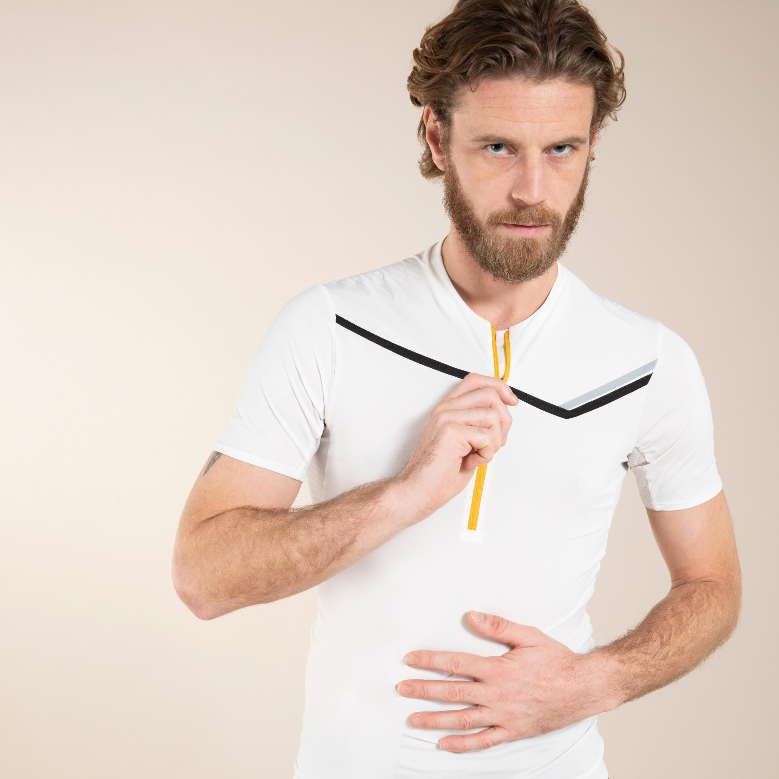 Image of Kurzarmshirt - Trail Zip Unisex Weiss 52/2XL