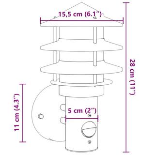 VidaXL applique da parete per esterni Acciaio inossidabile  