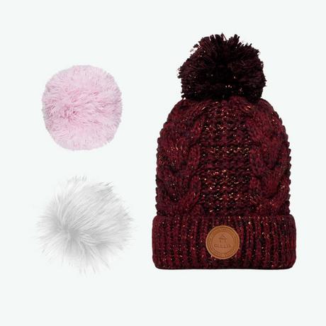 CABAIA Brick Lane Berretto Lavorato a Maglia con Pompon Intercambiabili  