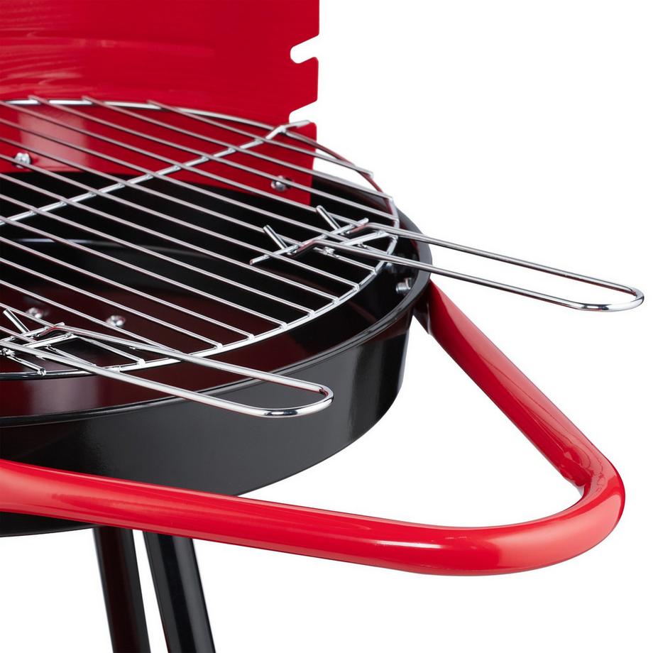 Northix  Barbecue au charbon de bois avec roulettes et étagère 