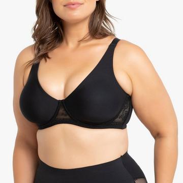 Soutien-gorge minimiseur microfibre et dentelle