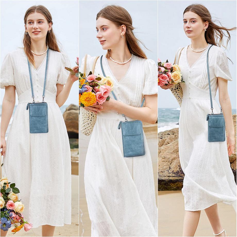 Only-bags.store Einfarbige Umhänge Handy Brieftasche  