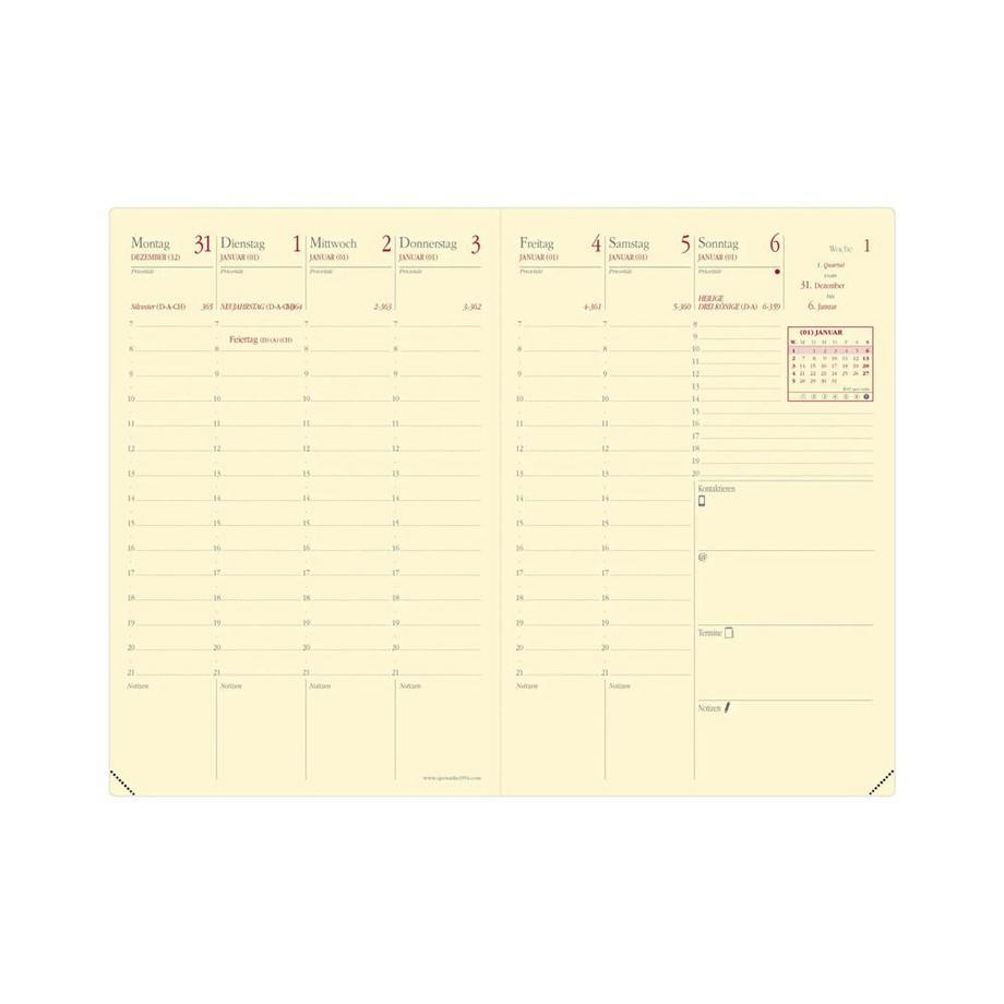Recharge Agenda - 2025 - Affaires Prestige - Semainier Planning - Allemand - 13 mois de décembre à décembre - 10x15 cm