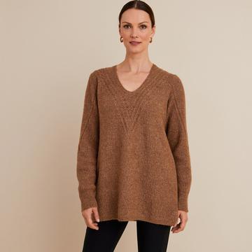 Feinstrickpullover mit V-Ausschnitt