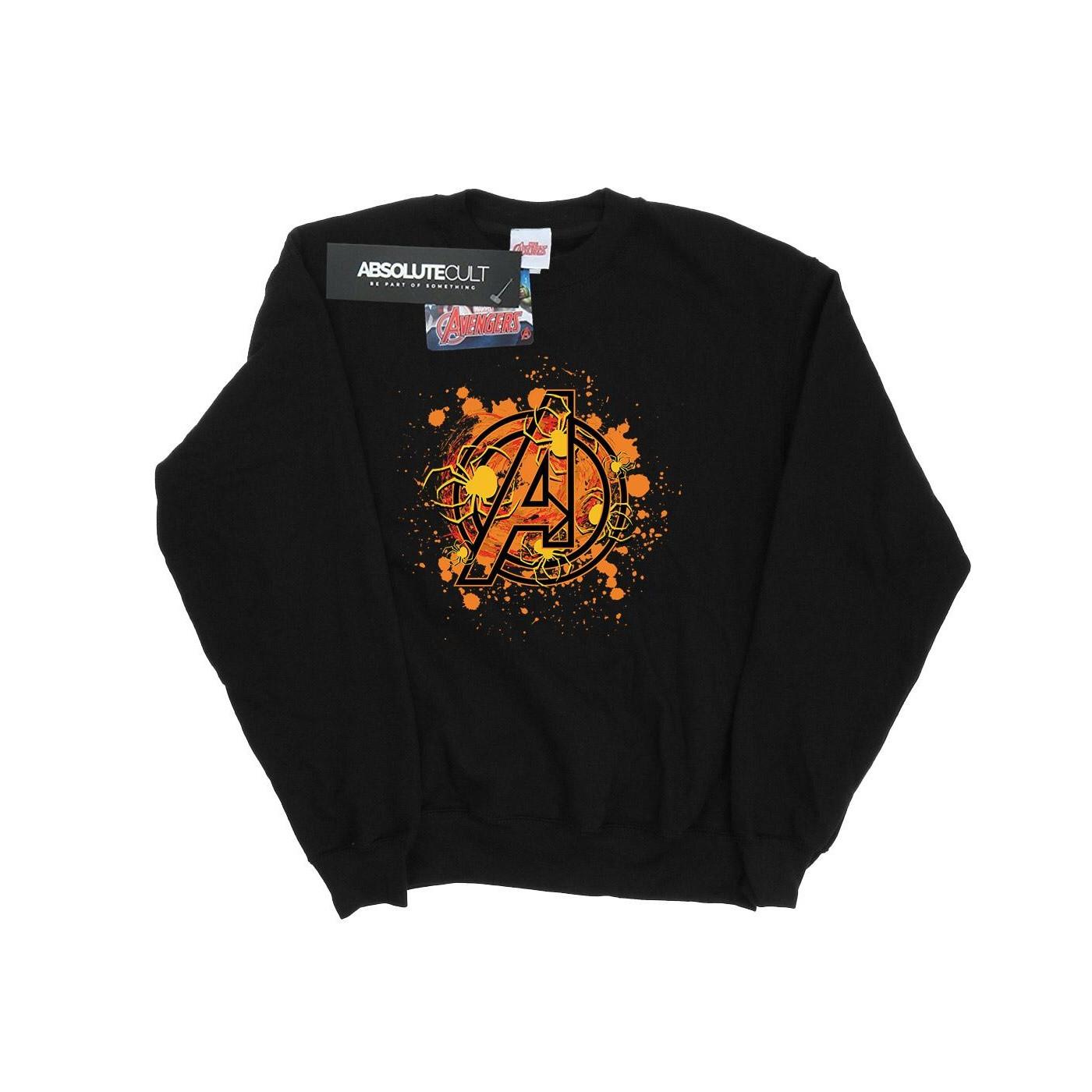 Image of Avengers Assemble Halloween Spider Logo Sweatshirt Herren Schwarz L