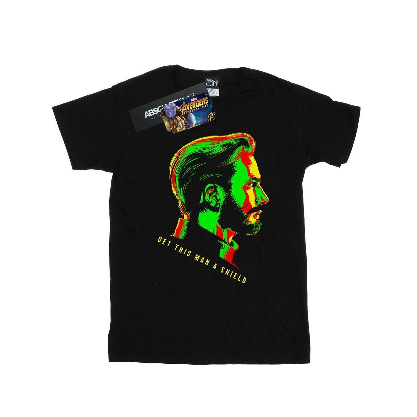 Image of Avengers Infinity War Get This Man A Shield Tshirt Herren Schwarz S
