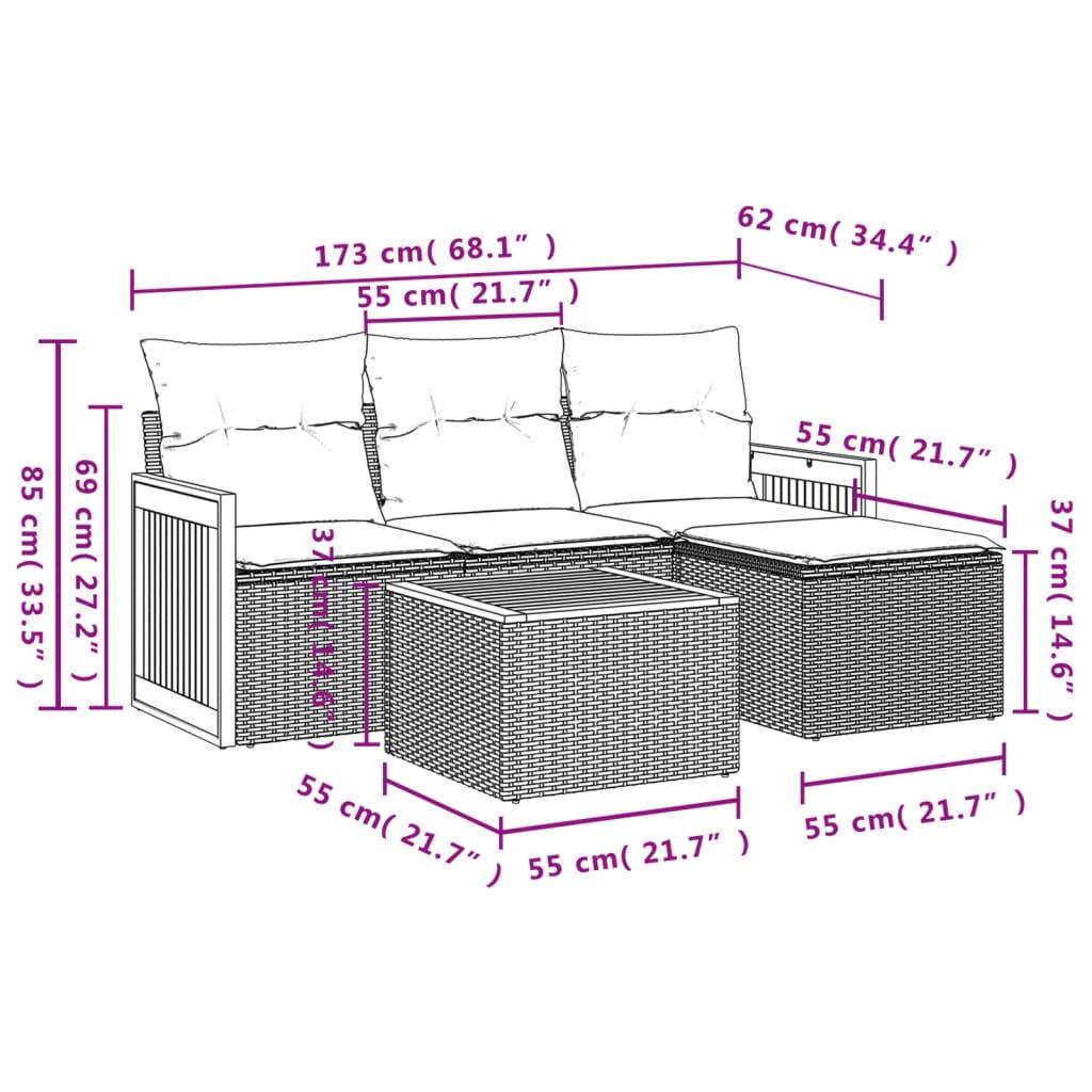 VidaXL Garten sofagarnitur poly-rattan  