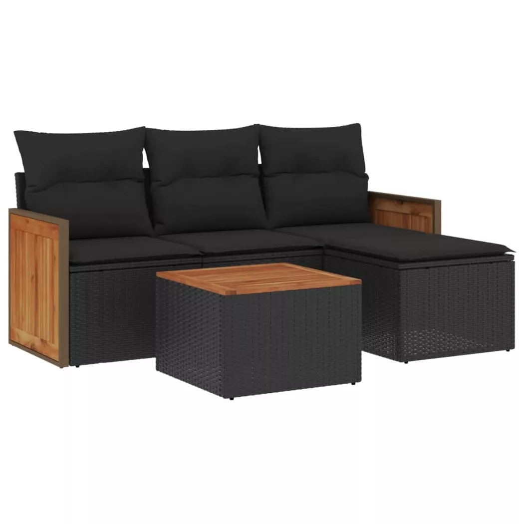 VidaXL - Garten sofagarnitur poly-rattan, One Size, Schwarz
