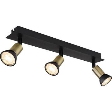 Spot Drew métal noir doré 3xGU10