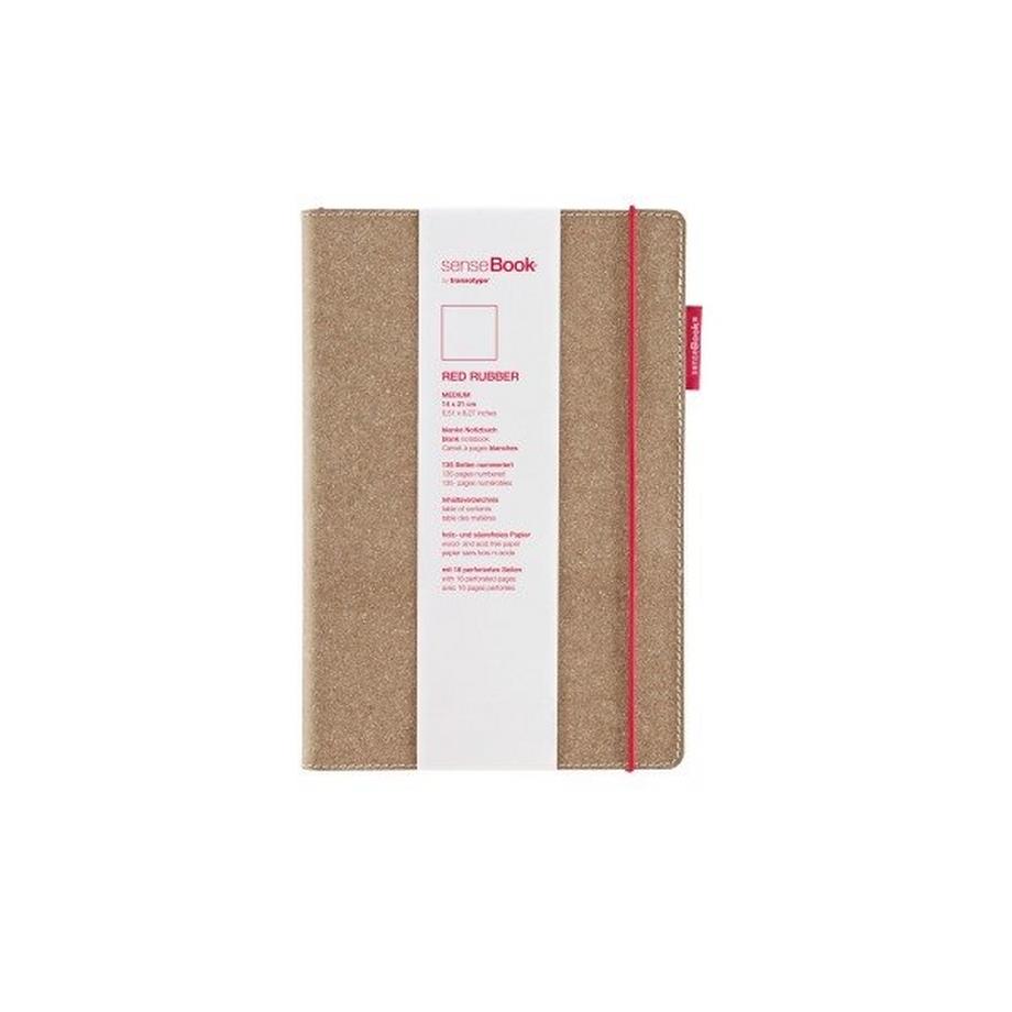 TRANSOTYPE TRANSOTYPE senseBook RED RUBBER A5 75020501 liniert, M, 135 Seiten beige  