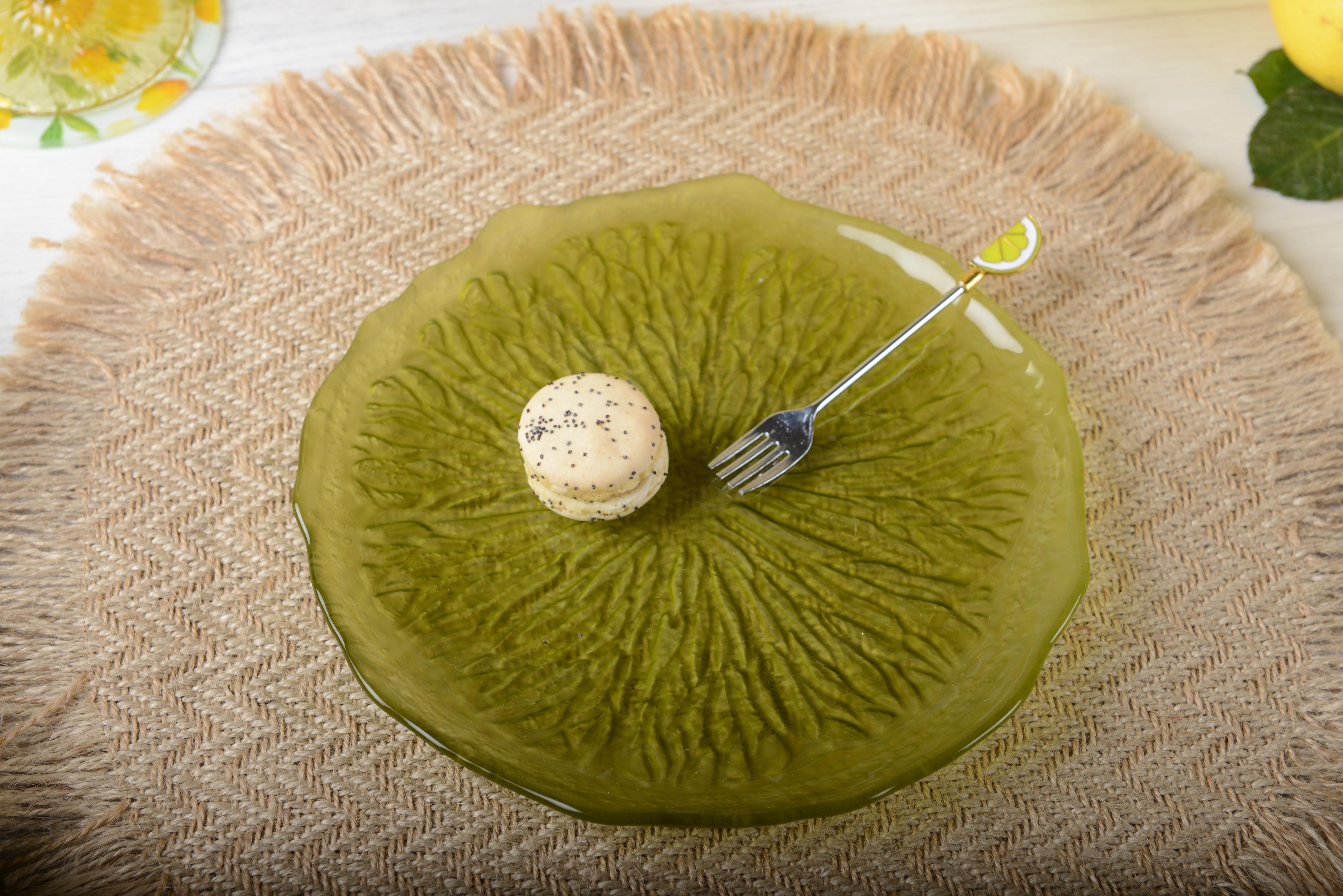 Aulica ASSIETTE A DESSERT VERTE 21CM - CITRON PAR BOITE DE - 6  