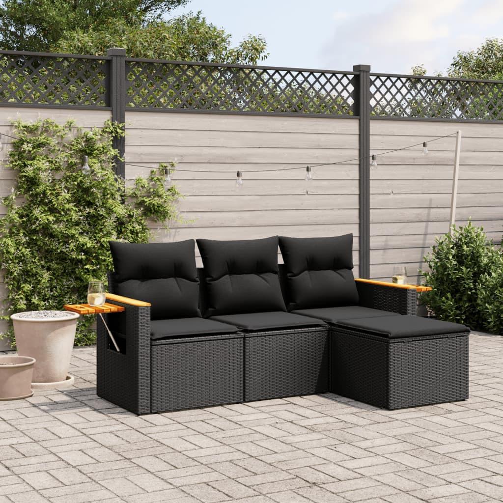 VidaXL set divano da giardino Polirattan  