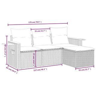 VidaXL Ensemble de canapés de jardin rotin synthétique  