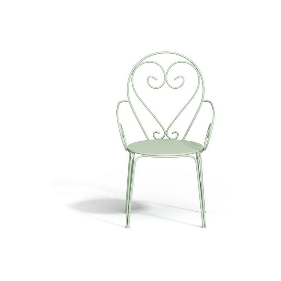 Vente-unique Gartensessel 4erSet Metall in Eisenoptik GUERMANTES  