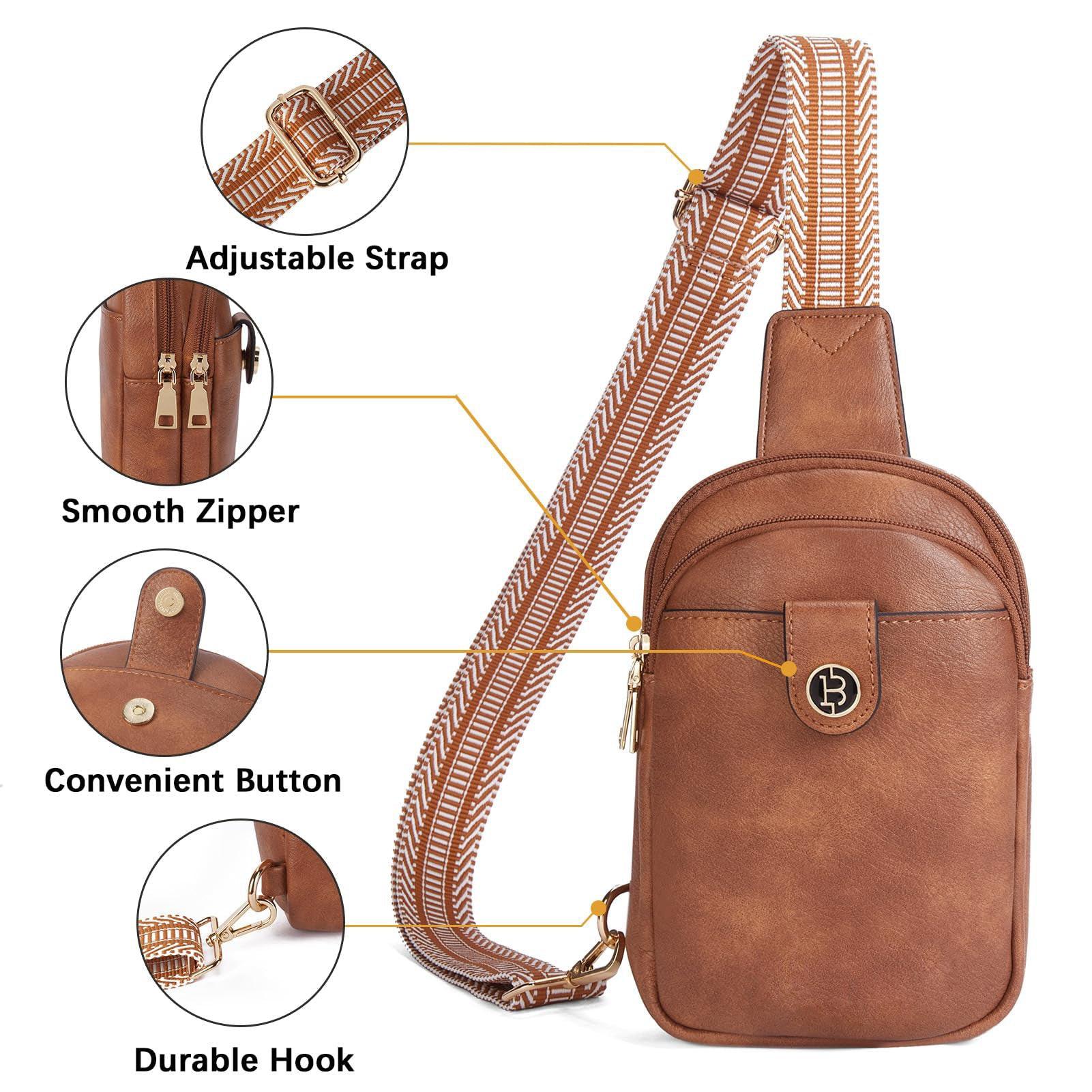 Only-bags.store PU Leder Sling Bag Kleine Umhängetasche  