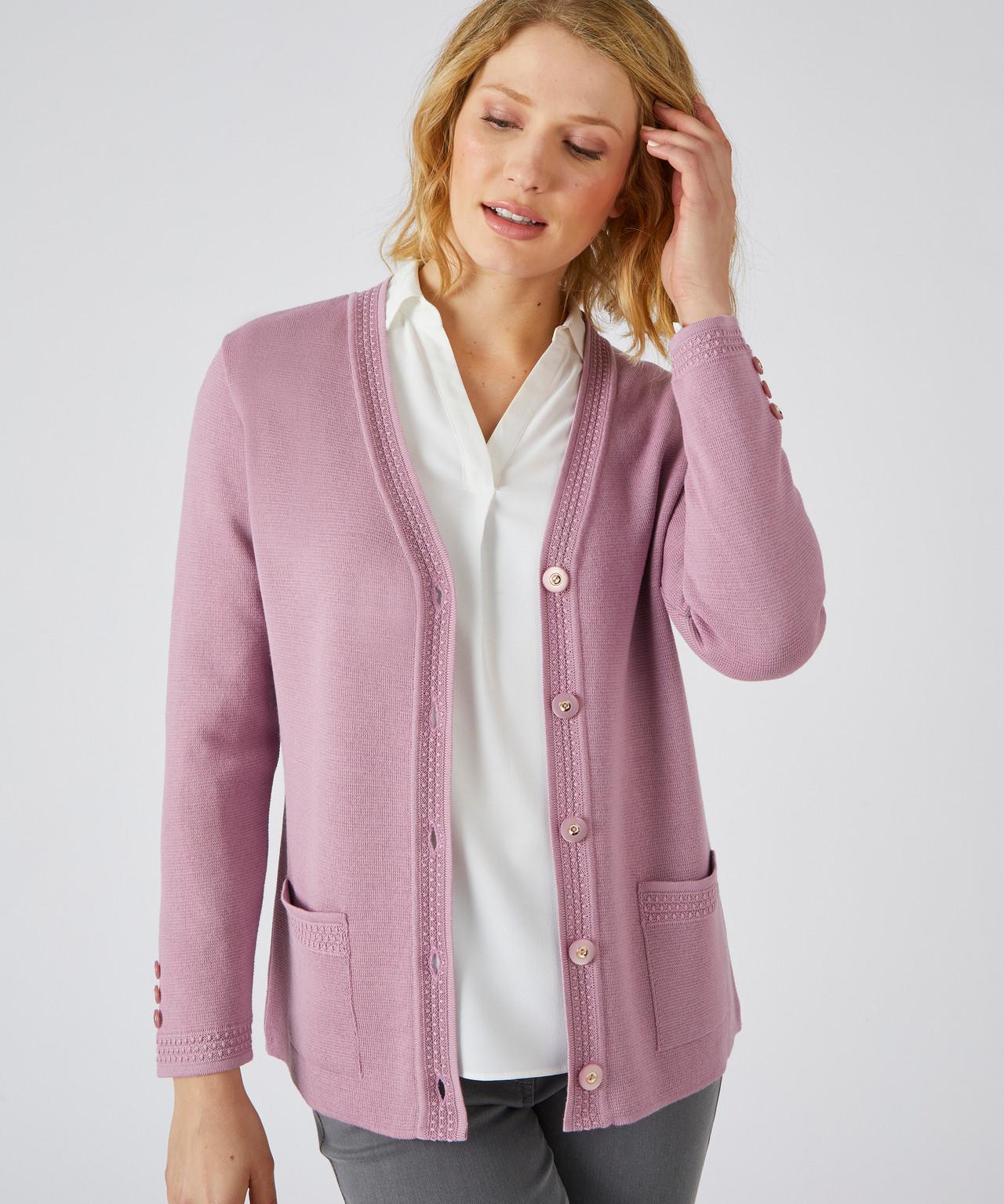 Image of Jacke Aus Milanostrick, 50 % Merinowolle. Unisex Rosa 34-36