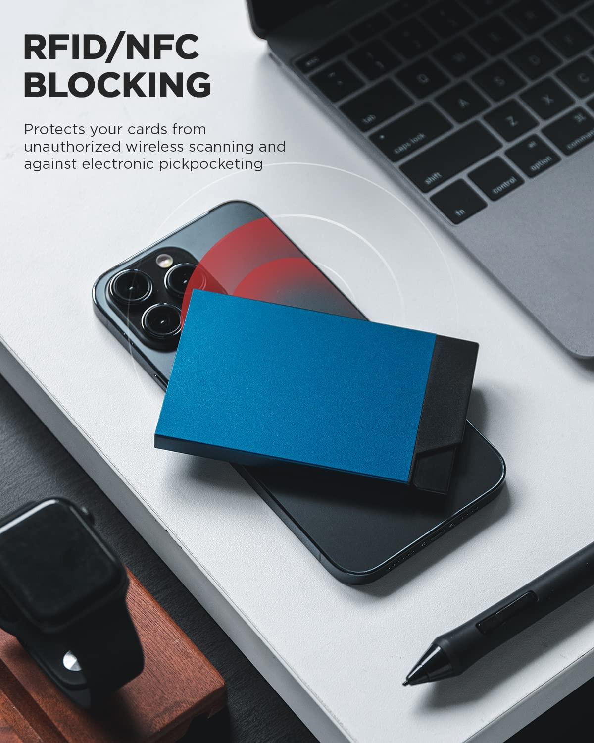 Only-bags.store Metall RFID NFC Schutz Slim Automatisches Pop Up Kartenetui  