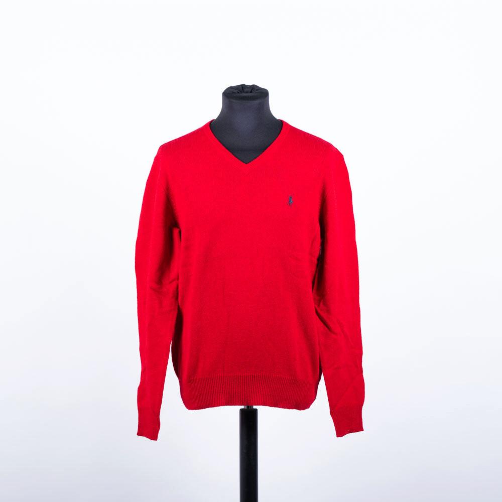 Image of Slim-fit Pullover Mit V-ausschnitt Unisex Rot L