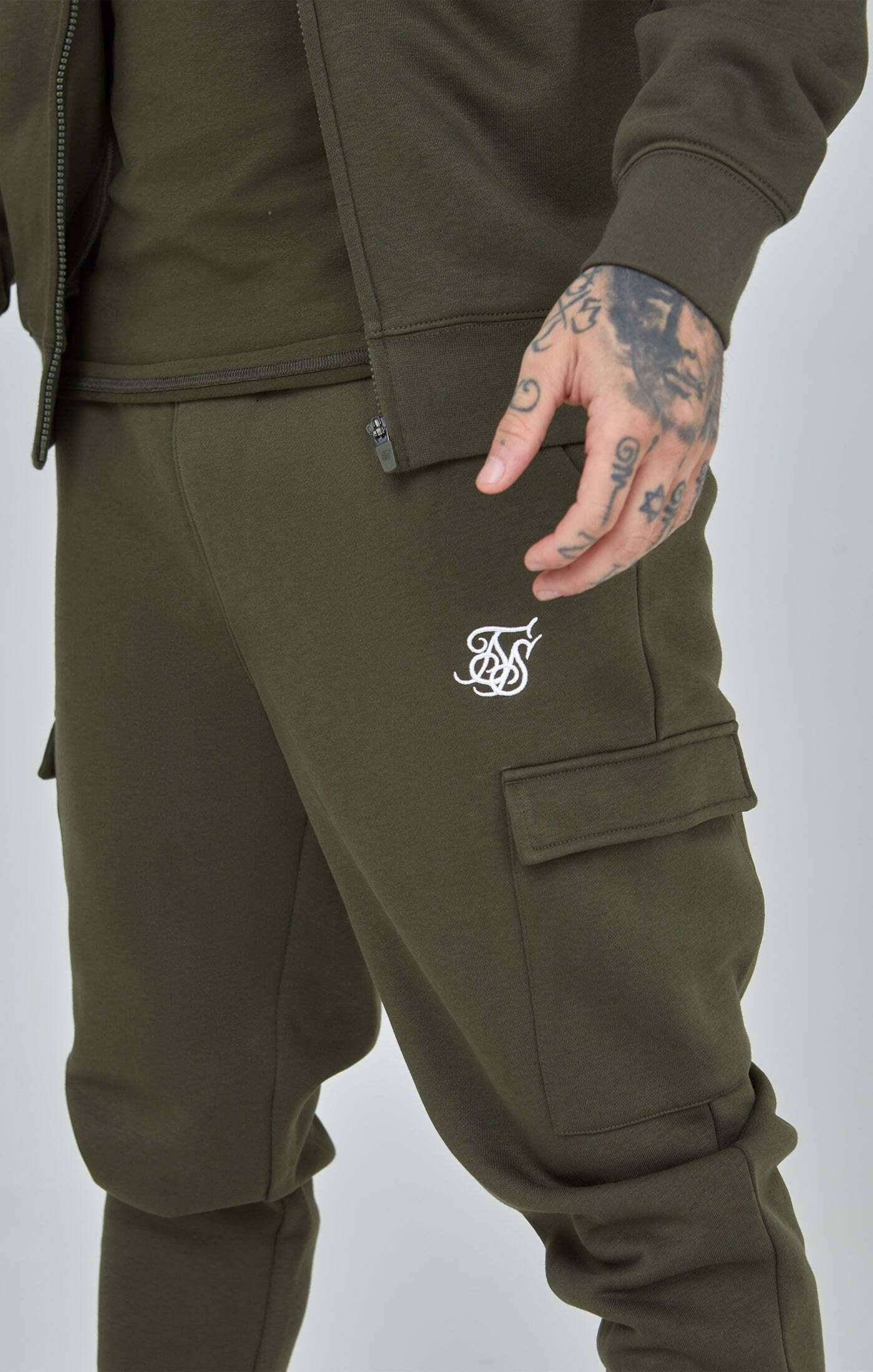 Sik Silk  Sweatpants Khaki Essential Cargo Jogger 