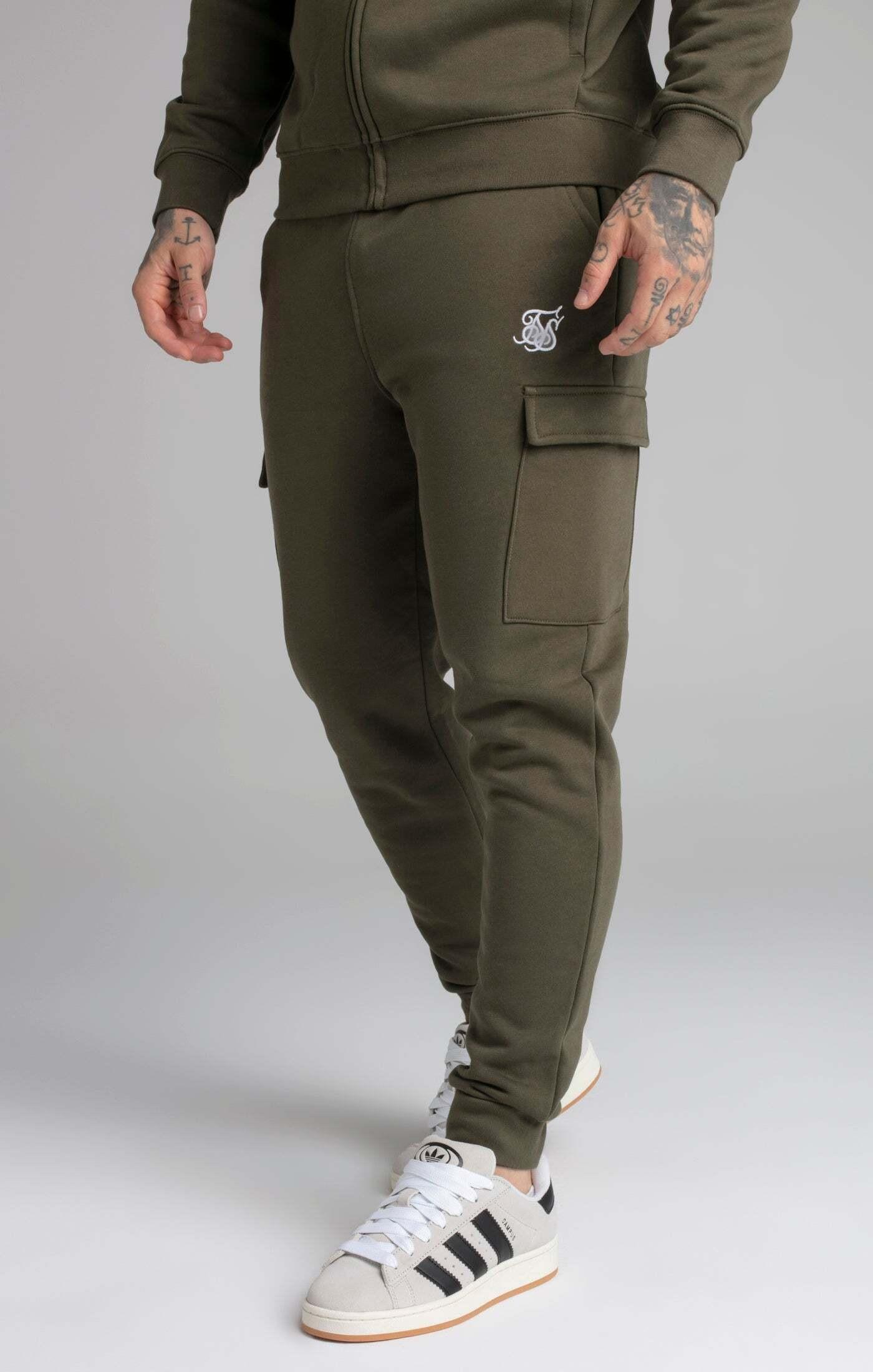 Sik Silk  Sweatpants Khaki Essential Cargo Jogger 