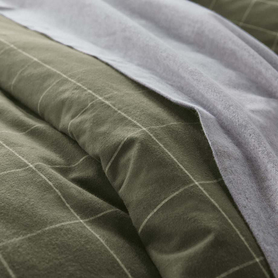 La Redoute Intérieurs Charlie Khaki Flanell Duvetbezug  