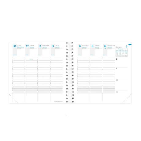 QUO-VADIS Quo Vadis - Recharge Agenda - Spiralé - 2025 - Time & Life Medium - Semainier Planning - Français - 13 mois de décembre à décembre - 16x16 cm - Papier Clairefontaine blanc - Fabrication française  