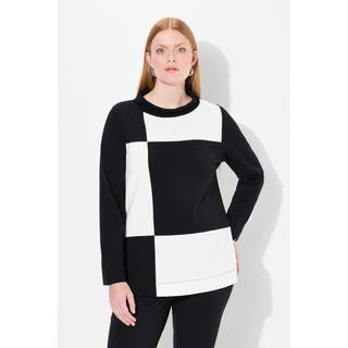 Ulla Popken  Sweatshirt, Karodesign, Stehkragen, Langarm, Modalmix 