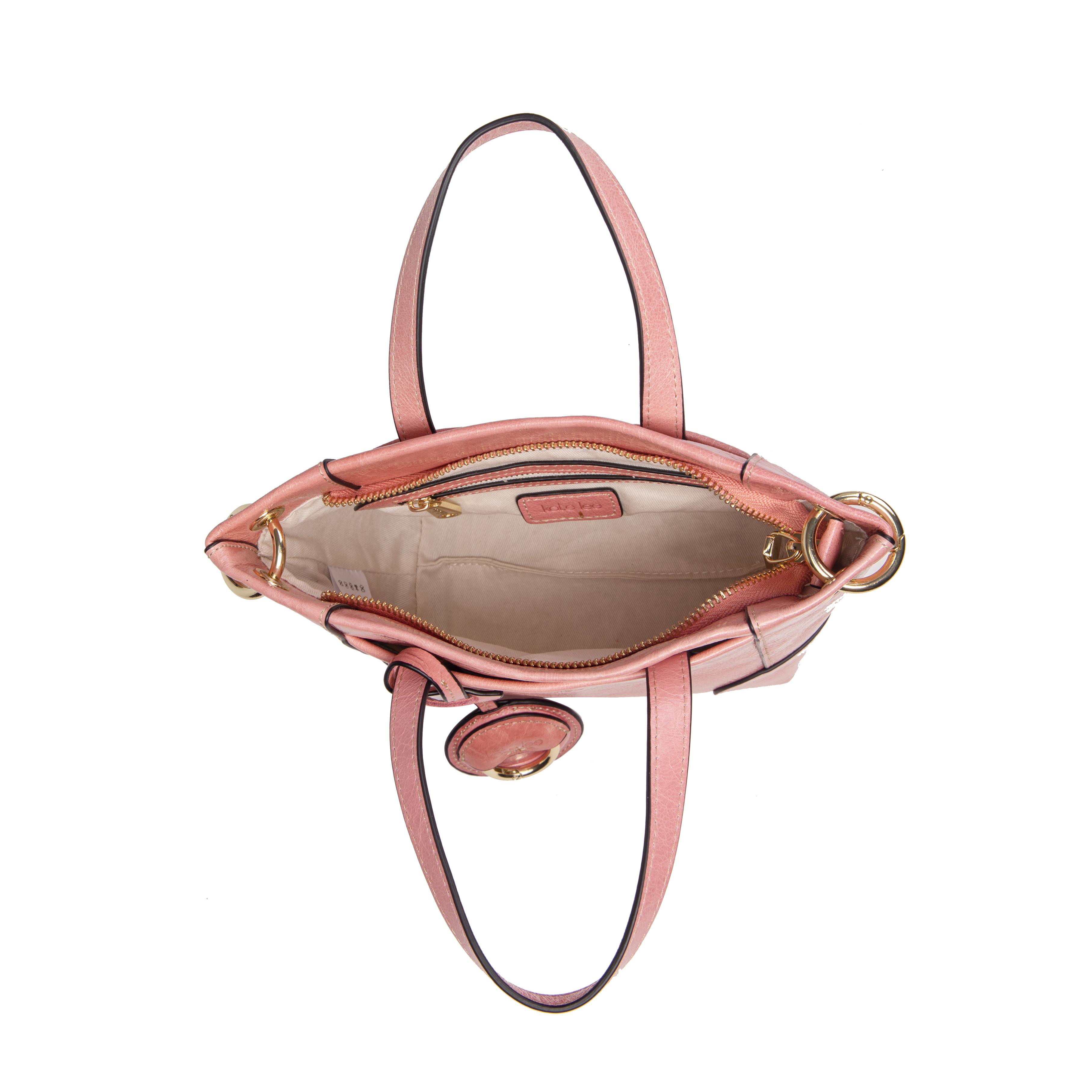 Kate Lee  Petit sac porté main ou bandoulière en cuir Tane couleur rose 