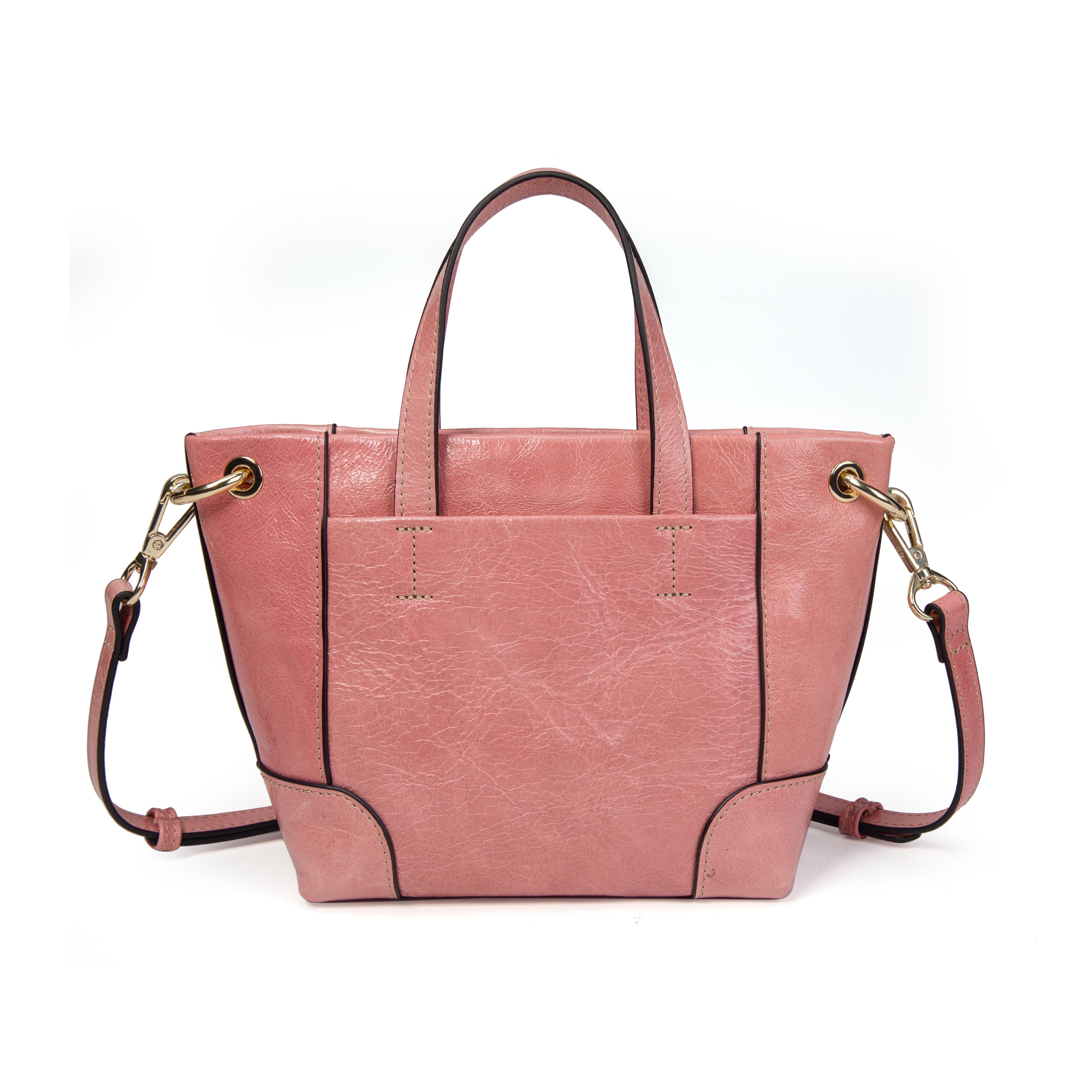 Kate Lee  Petit sac porté main ou bandoulière en cuir Tane couleur rose 