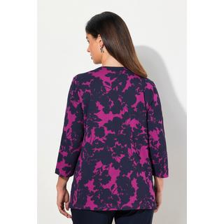 Ulla Popken  Maglia con fiori, scollo a V e maniche a 3/4 