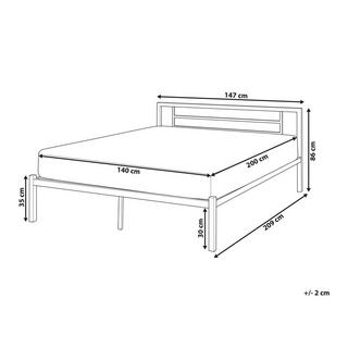 Beliani Bett mit Lattenrost aus Stahl Industriell CUSSET  