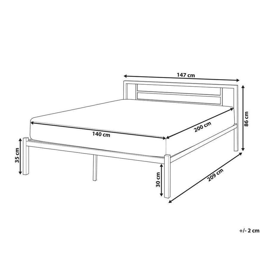 Beliani Lit à lattes en Acier Industriel CUSSET  